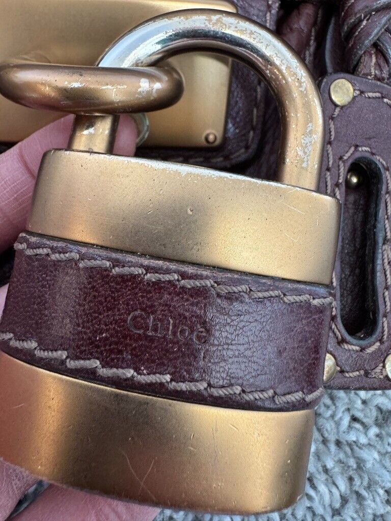 Chloe paddington bag dark brown burgundy color vintage version awesome
