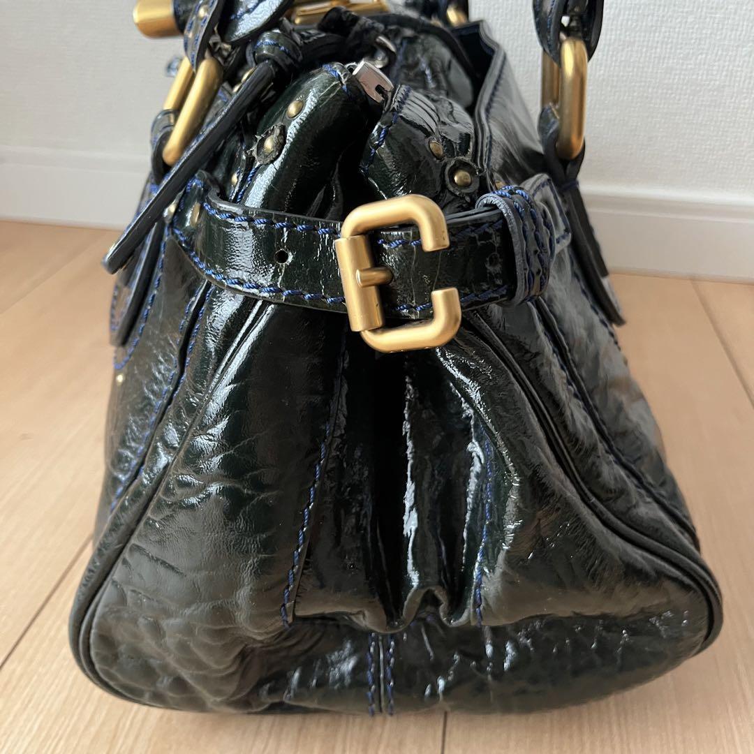 Chloe paddington handbag shoulder bag padlock key khaki enamel leather