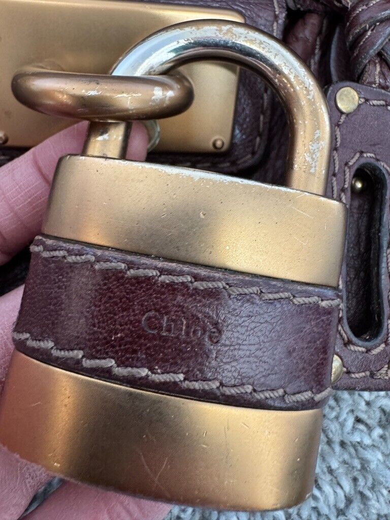 Chloe paddington bag dark brown burgundy color vintage version awesome