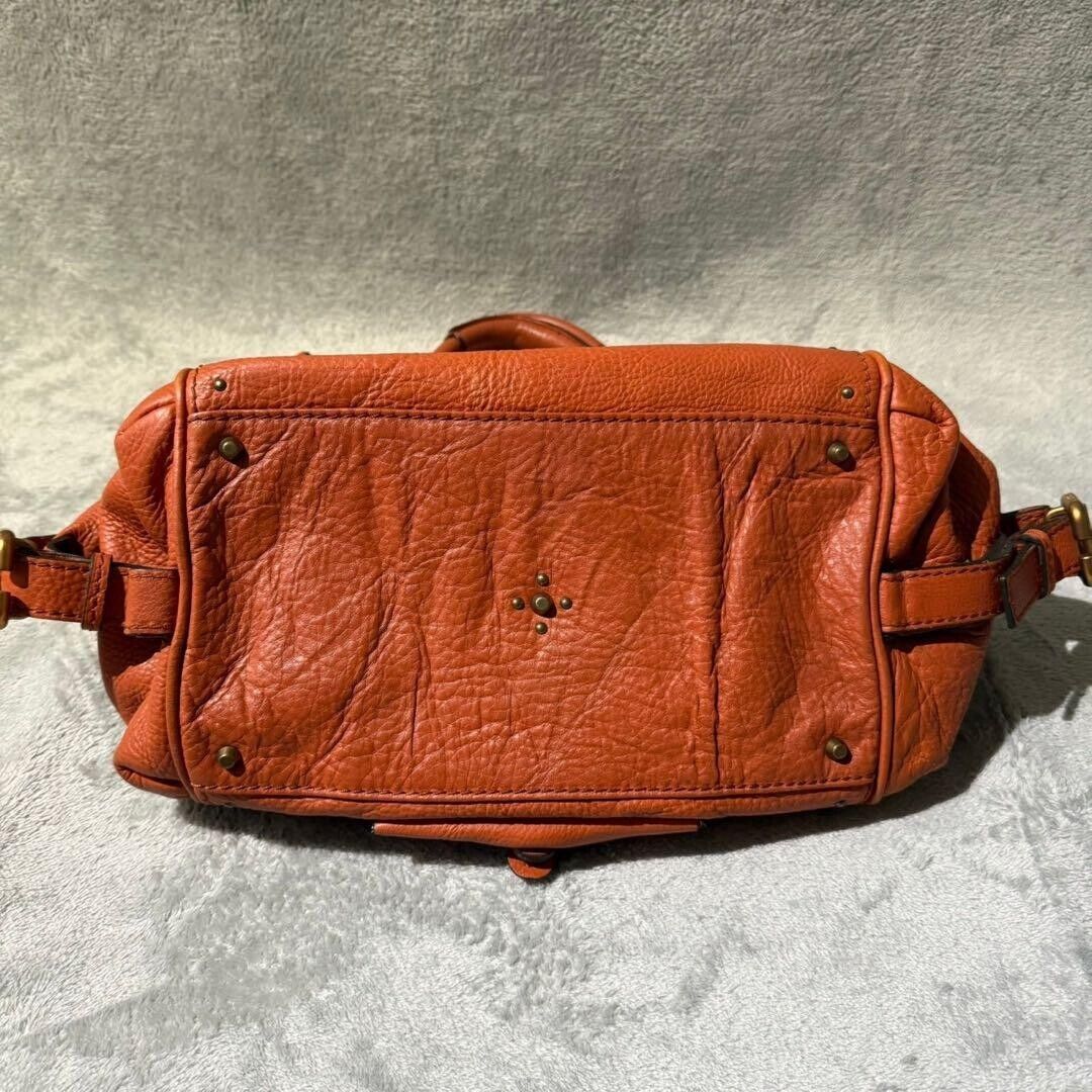 Chloe paddington gold padlock key orange hand bag grained leather used 2501m