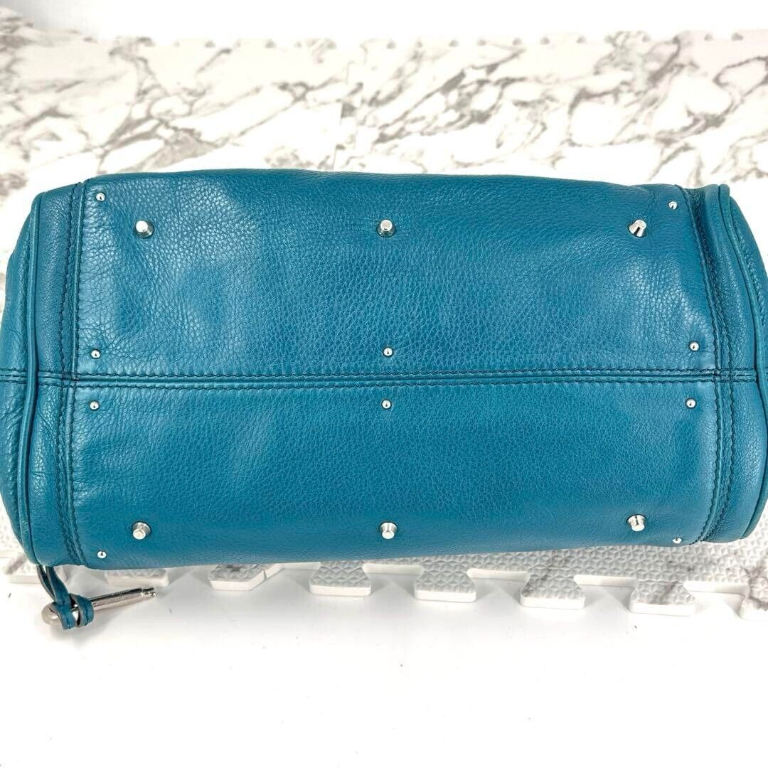 Chloe paddington silver padlock key hand bag blue leather used 2501m