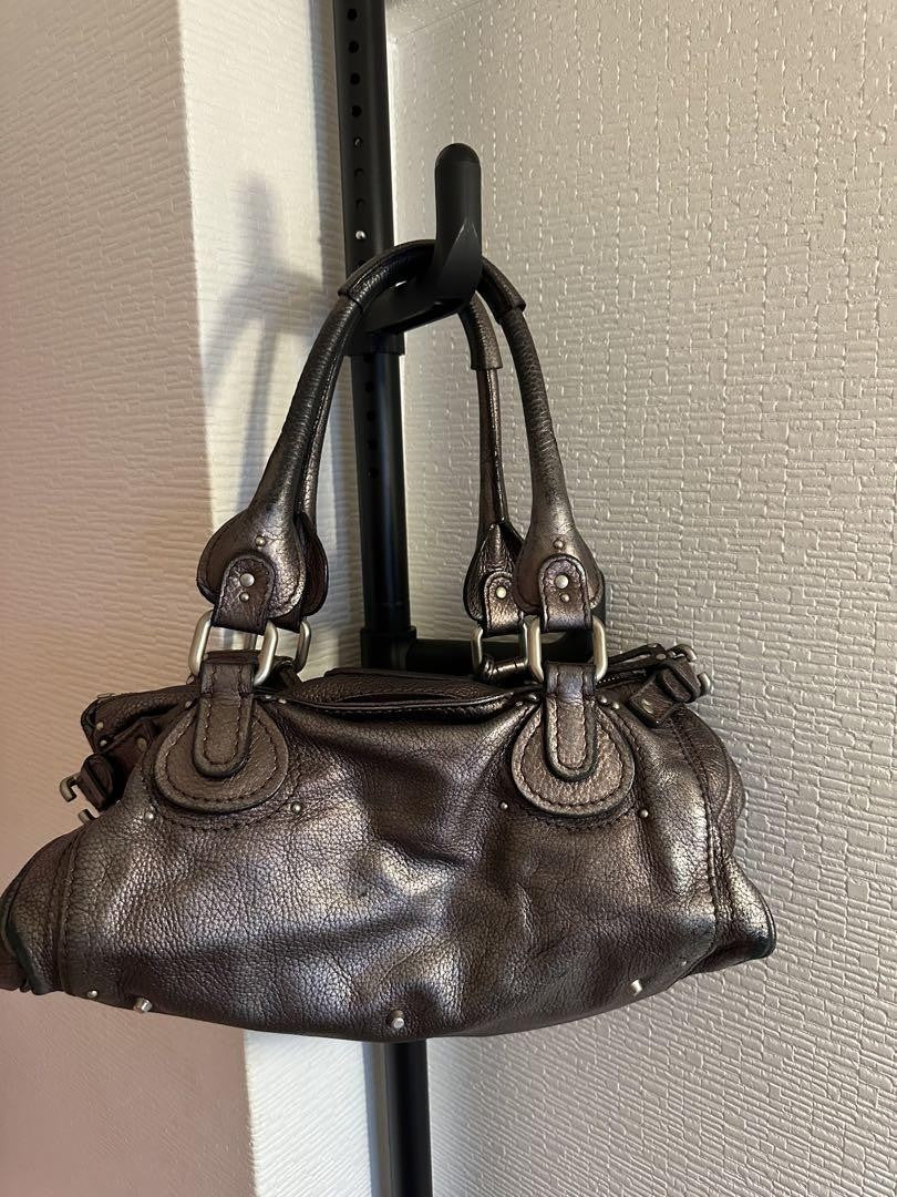 Chloe paddington handbag shoulder bag padlock key metallic leather 1